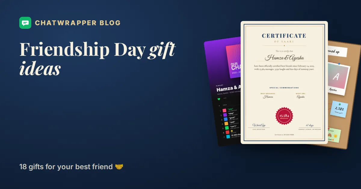 Friendship Day gift ideas: Yaari Certificate, Playlist and Polaroid Wall posters made from a WhatsApp chat