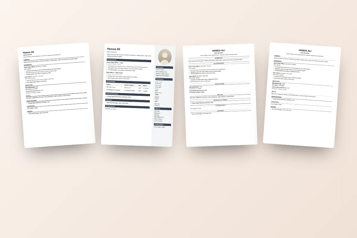 A cluttered two-column CV next to a clean single-column ChatWrapper ATS resume design, Classic Centered