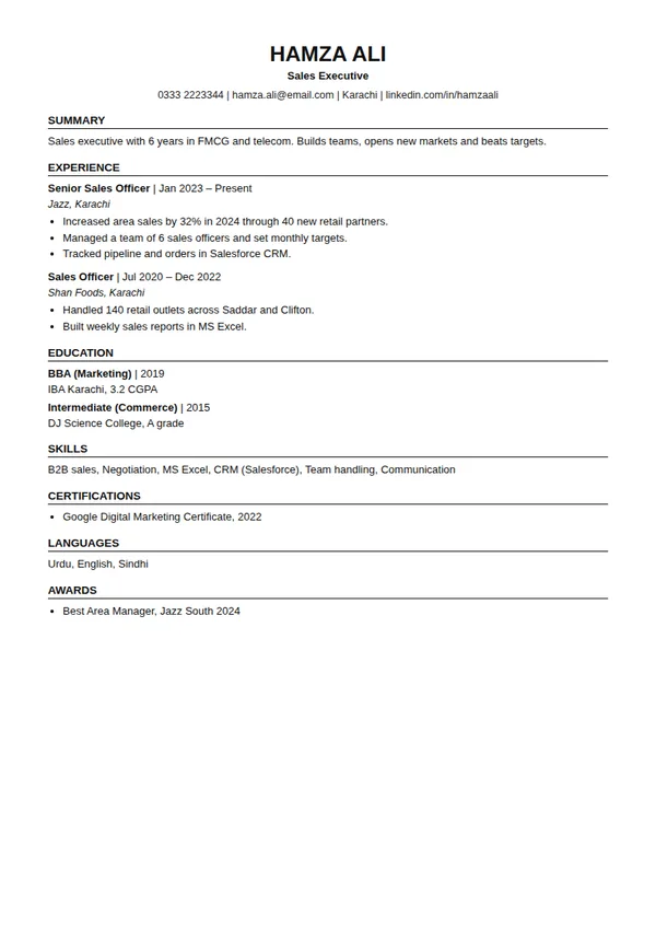Classic Centered ats resume template (free PDF and Word)
