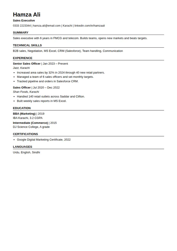 Skills First (IT / tech) ats resume template (free PDF and Word)