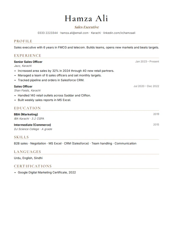 Serif Elegant resume template (free PDF)