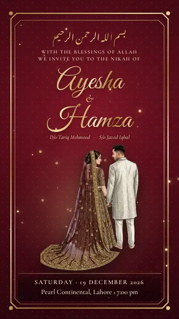 Maroon Classic shaadi card design