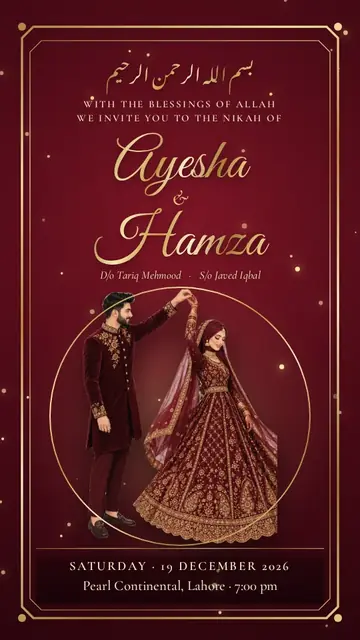 Maroon Medallion shaadi card design