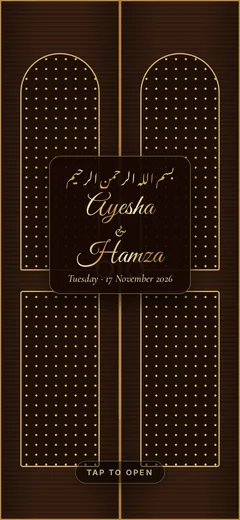 Haveli doors opening scene of a nikah invitation website