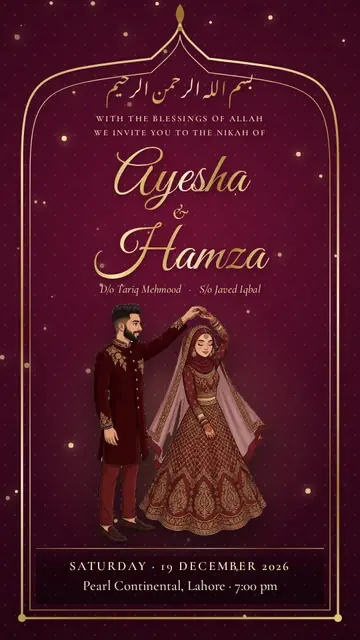 Wine Arch shaadi card design
