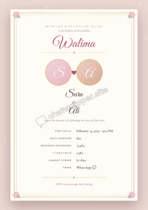 Walima Card poster in a frame