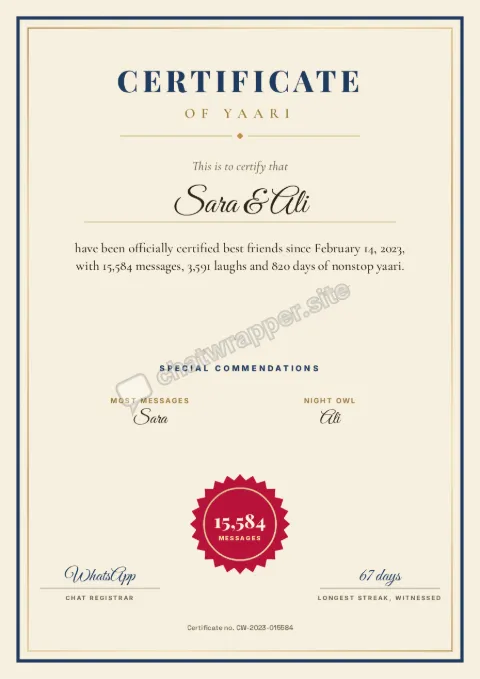 Yaari Certificate poster in a frame