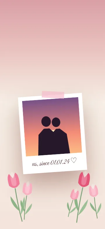Polaroid & Tulips lock screen wallpaper